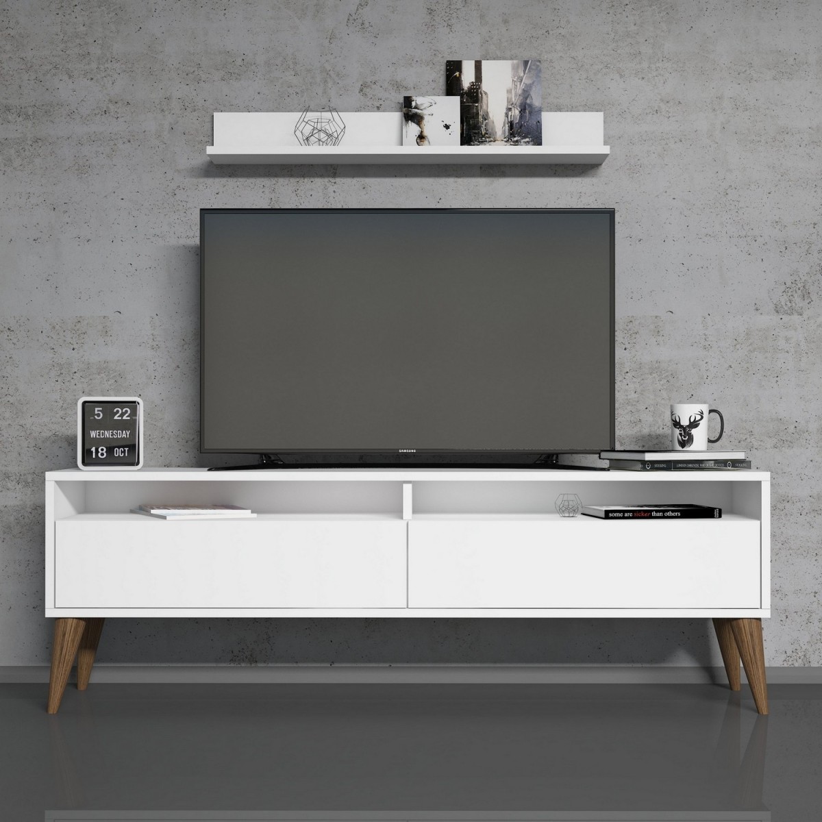 Kalune Design Obývací stěna BEST 150 cm bílá - Obrázek 2