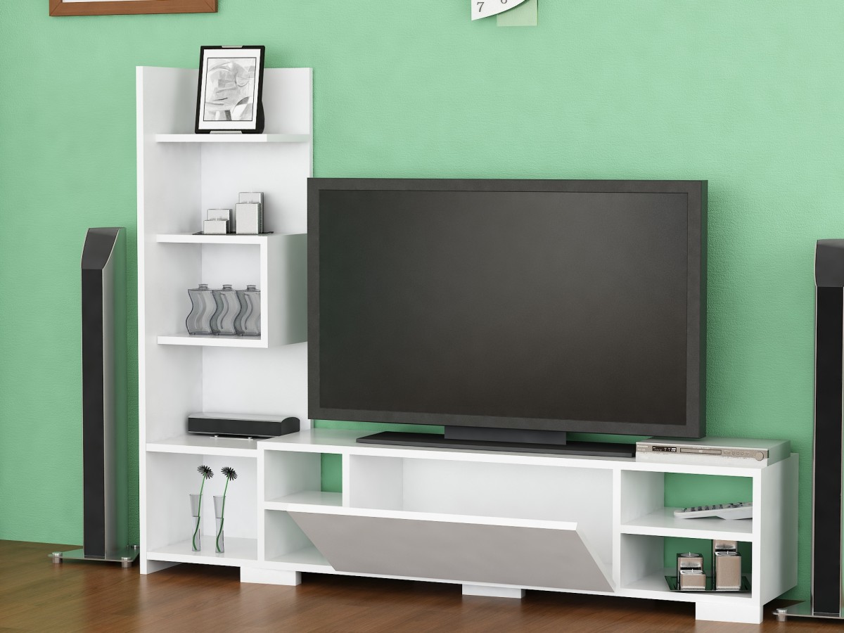 Kalune Design Obývací stěna PERA 120 cm bílá - Obrázek 2