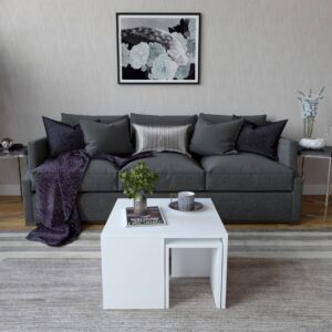 Kalune Design Sada konferenčních stolků Ortanca bílá