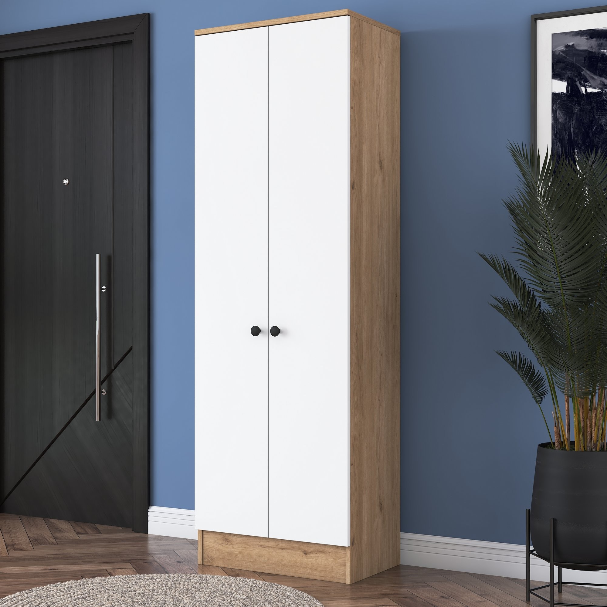 Kalune Design Vysoký botník Pajo 60 cm ořech/bílý - Obrázek 2