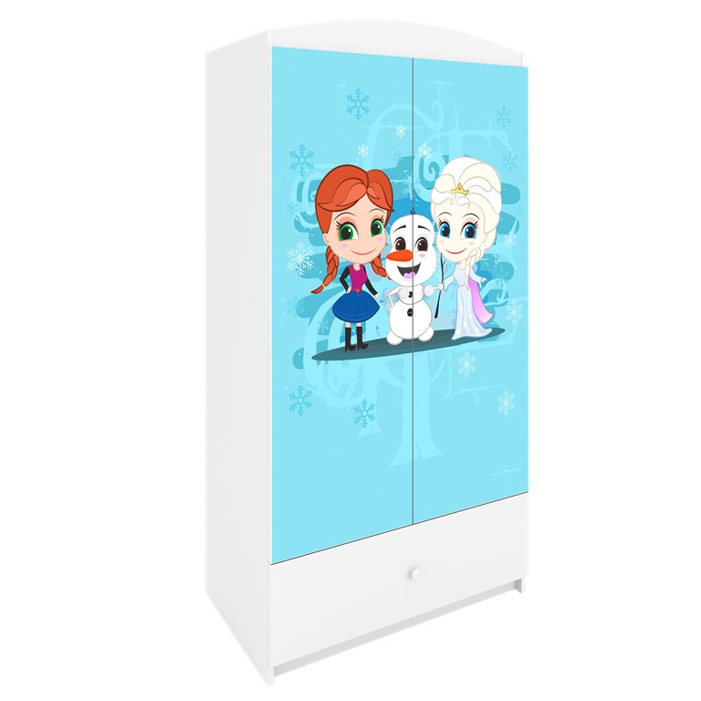 Kocot kids Dětská šatní skříň BABYDREAMS Sněhové princezny bílá