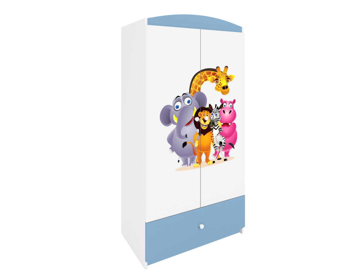 Kocot kids Dětská skříň Babydreams 90 cm ZOO modrá - Obrázek 2