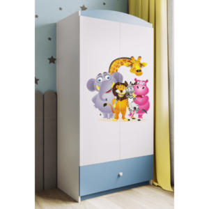 Kocot kids Dětská skříň Babydreams 90 cm ZOO modrá