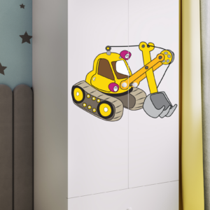 Kocot kids Dětská skříň Babydreams 90 cm bagr bílá