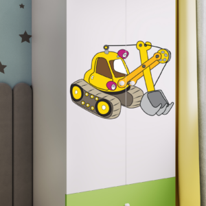 Kocot kids Dětská skříň Babydreams 90 cm bagr zelená