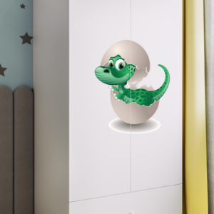 Kocot kids Dětská skříň Babydreams 90 cm dinosaurus bílá