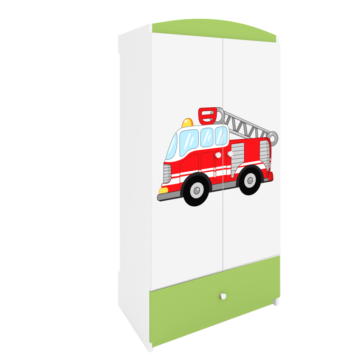 Kocot kids Dětská skříň Babydreams 90 cm hasičské auto zelená - Obrázek 2