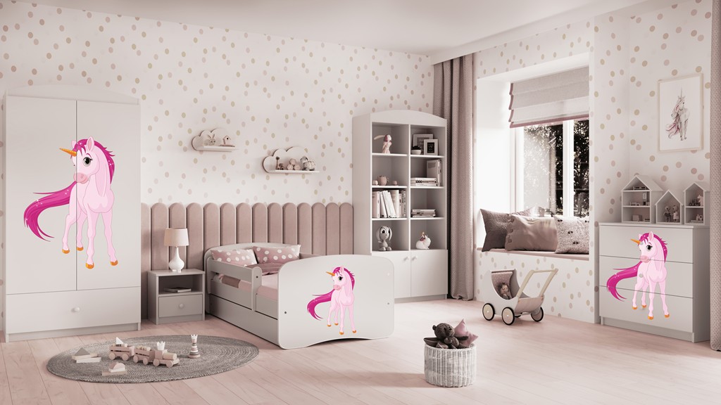 Kocot kids Dětská skříň Babydreams 90 cm jednorožec bílá - Obrázek 2
