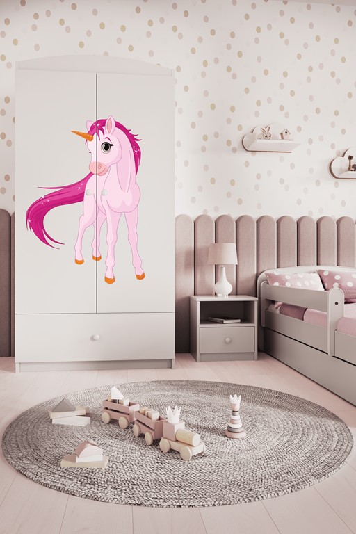 Kocot kids Dětská skříň Babydreams 90 cm jednorožec bílá