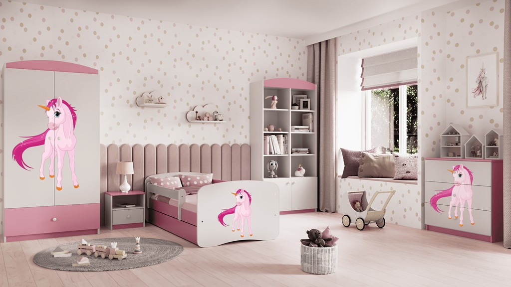 Kocot kids Dětská skříň Babydreams 90 cm jednorožec růžová II - Obrázek 2