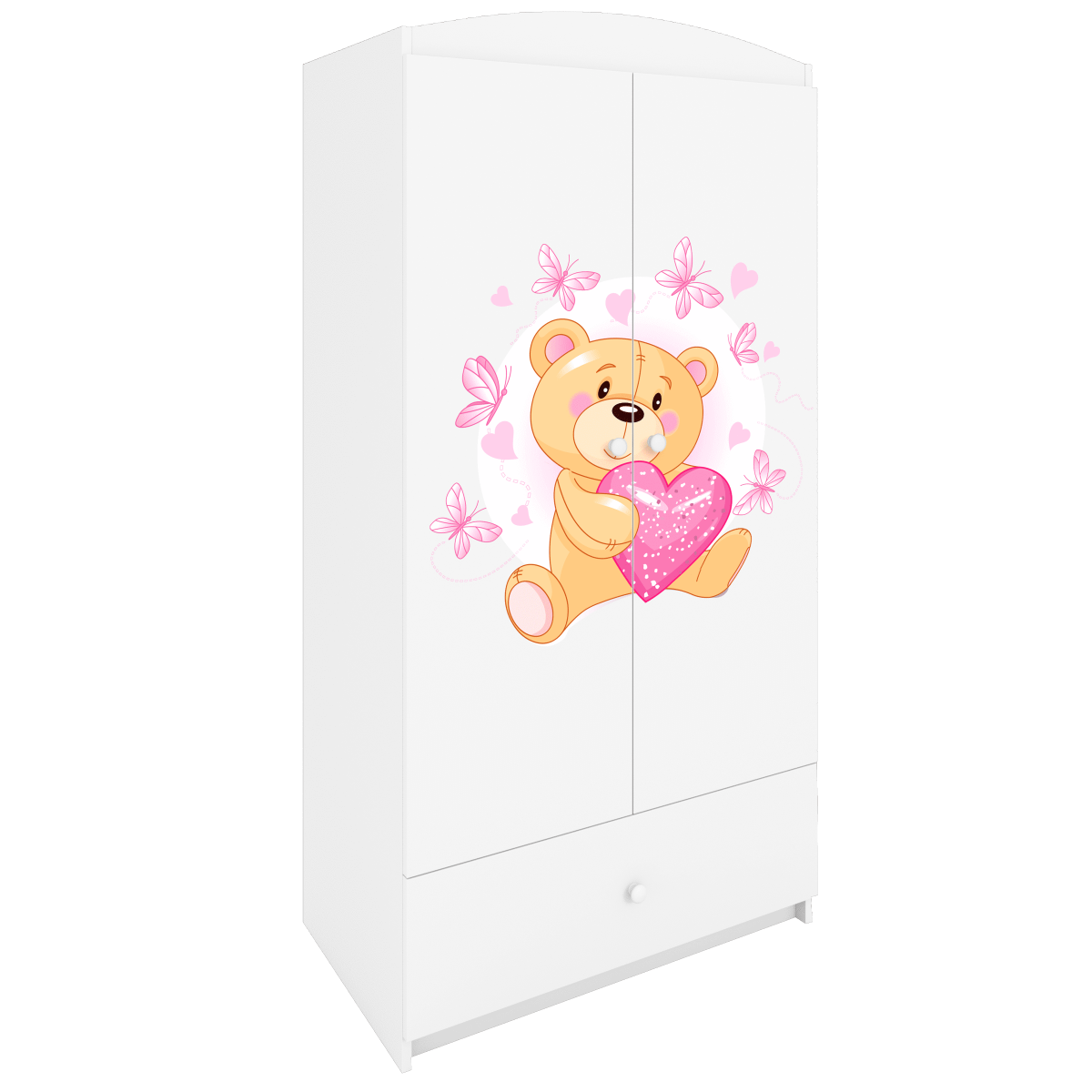 Kocot kids Dětská skříň Babydreams 90 cm medvídek s motýlky bílá - Obrázek 2