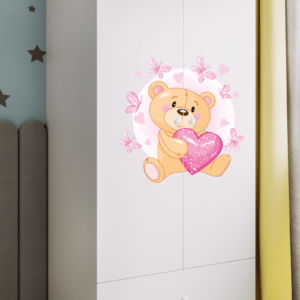Kocot kids Dětská skříň Babydreams 90 cm medvídek s motýlky bílá