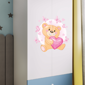 Kocot kids Dětská skříň Babydreams 90 cm medvídek s motýlky modrá