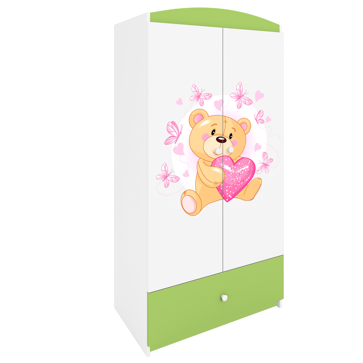 Kocot kids Dětská skříň Babydreams 90 cm medvídek s motýlky zelená - Obrázek 2