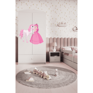 Kocot kids Dětská skříň Babydreams 90 cm princezna a poník bílá