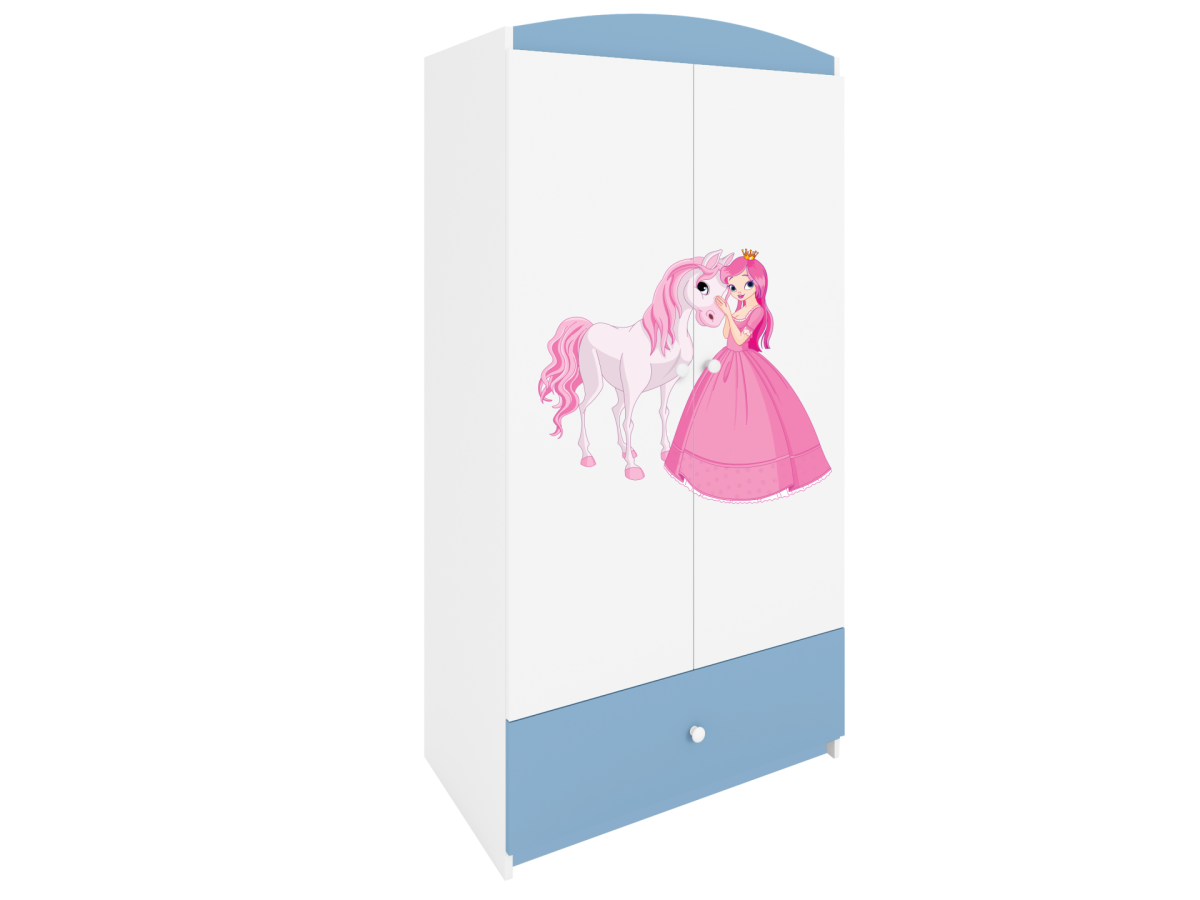 Kocot kids Dětská skříň Babydreams 90 cm princezna a poník modrá - Obrázek 2