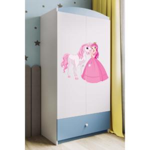 Kocot kids Dětská skříň Babydreams 90 cm princezna a poník modrá
