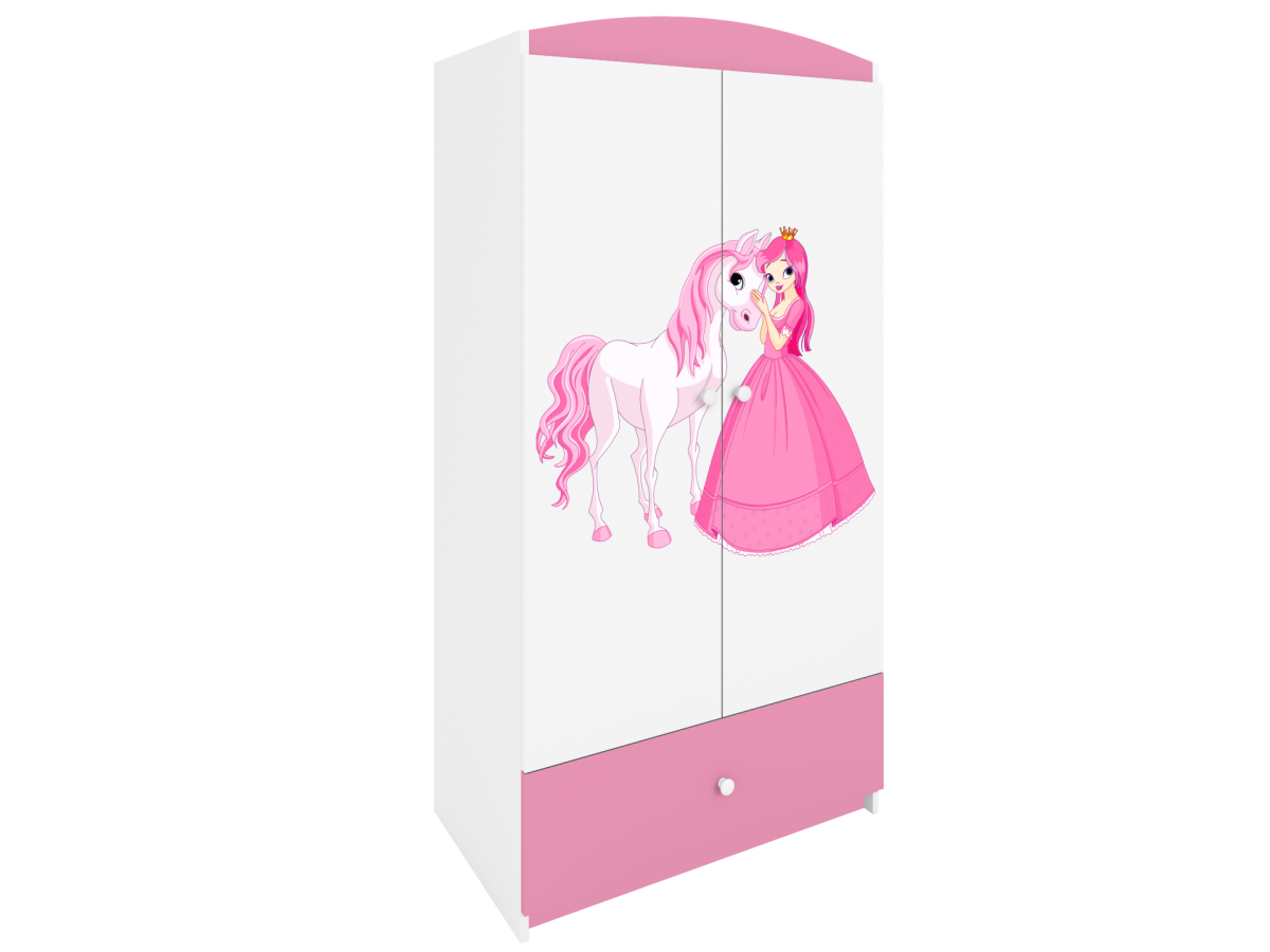 Kocot kids Dětská skříň Babydreams 90 cm princezna a poník růžová - Obrázek 2