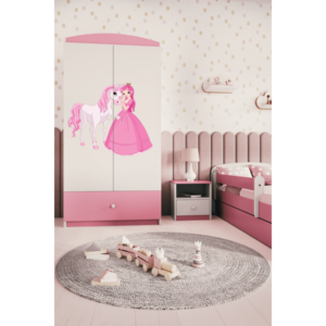 Kocot kids Dětská skříň Babydreams 90 cm princezna a poník růžová