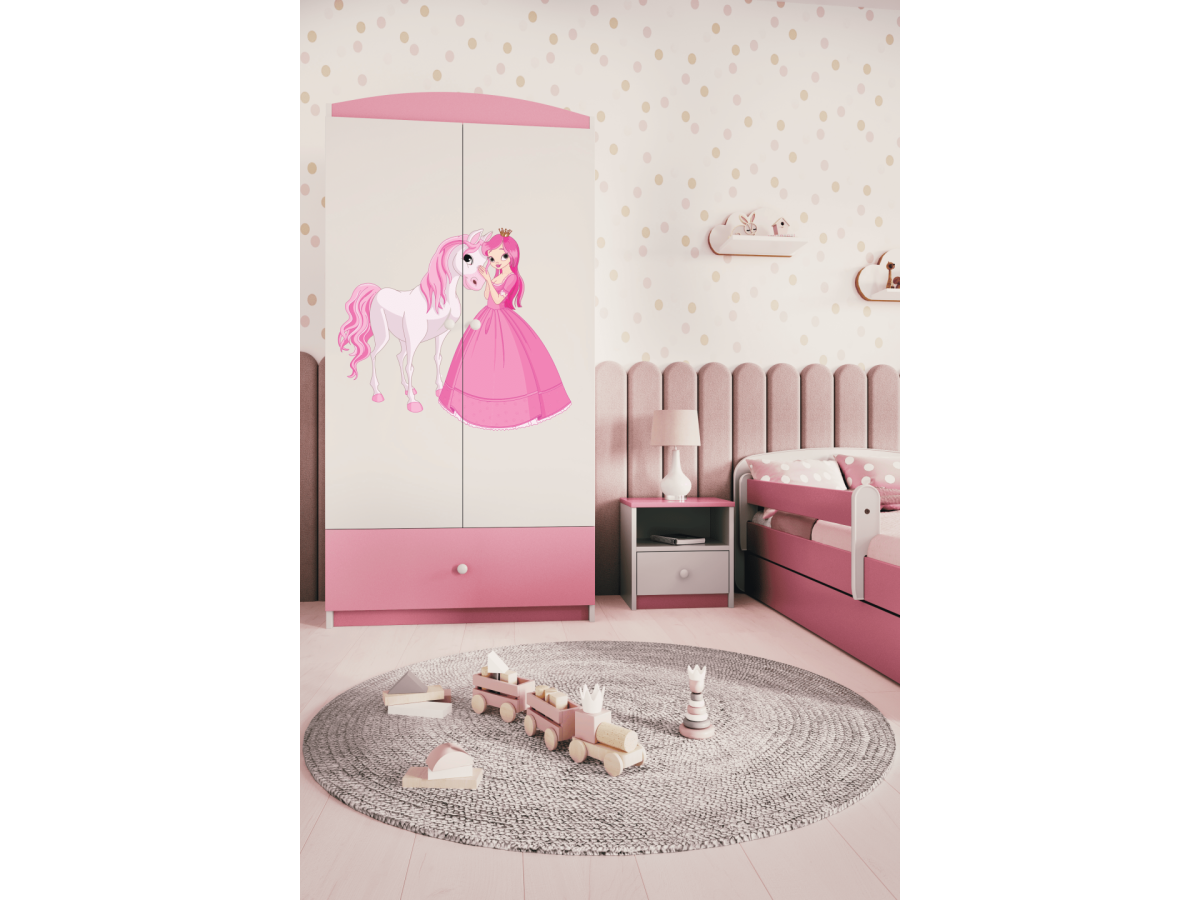 Kocot kids Dětská skříň Babydreams 90 cm princezna a poník růžová