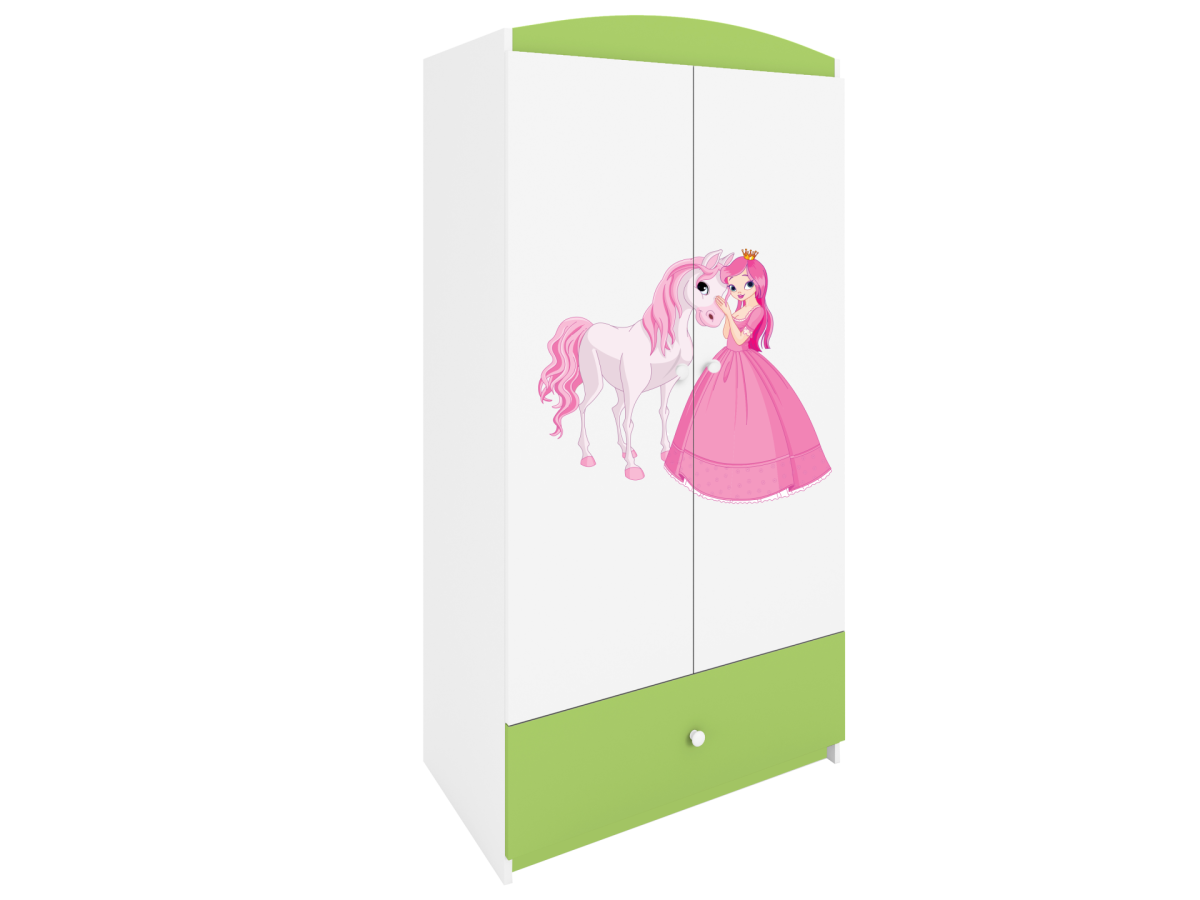 Kocot kids Dětská skříň Babydreams 90 cm princezna a poník zelená - Obrázek 2