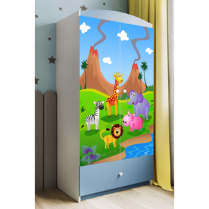 Kocot kids Dětská skříň Babydreams 90 cm safari modrá
