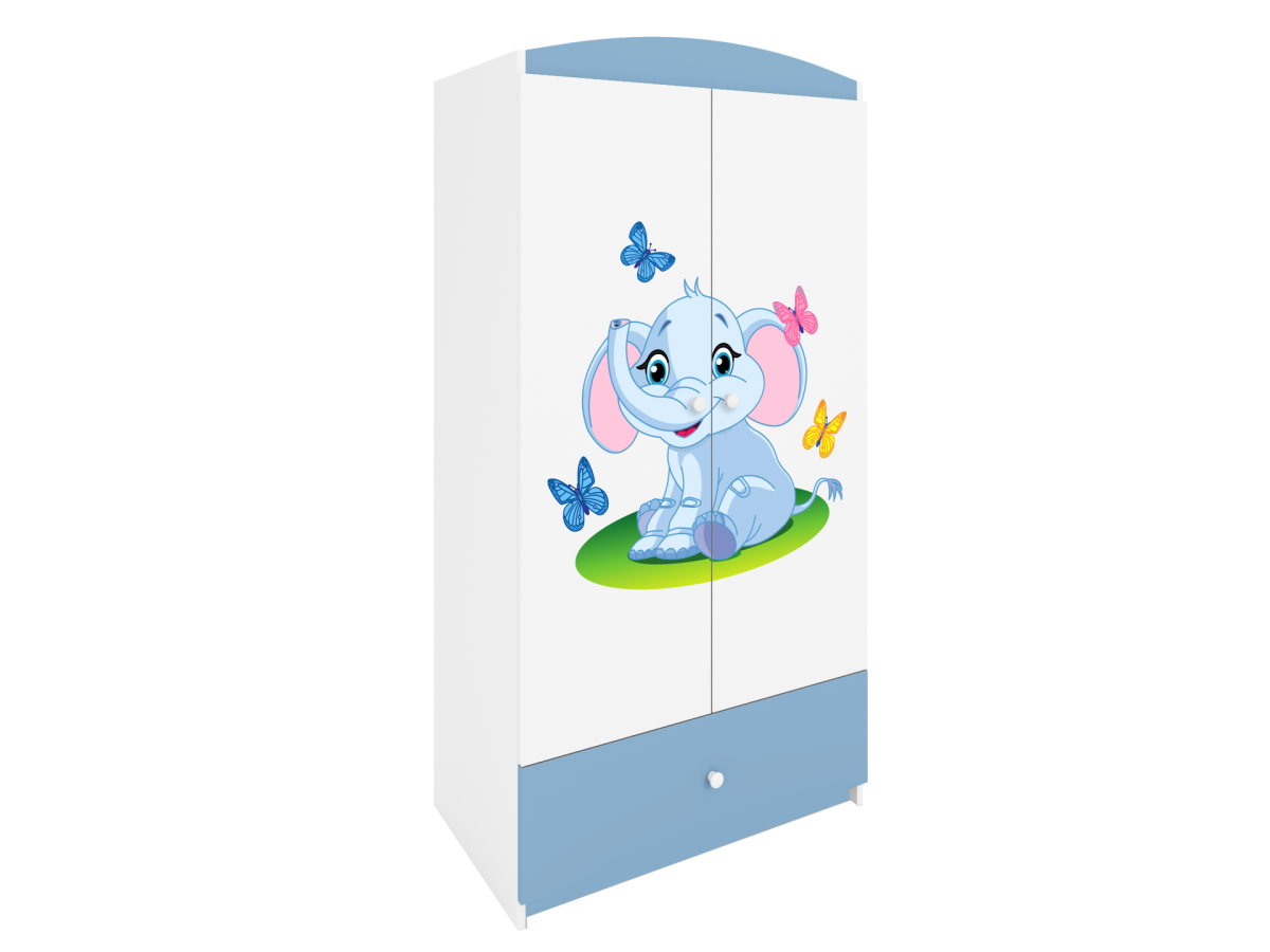 Kocot kids Dětská skříň Babydreams 90 cm slon s motýlky modrá - Obrázek 2