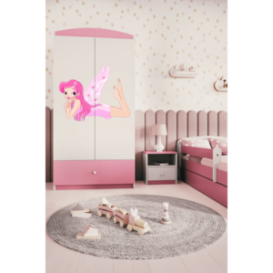 Kocot kids Dětská skříň Babydreams 90 cm víla s křídly růžová
