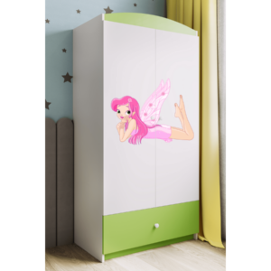 Kocot kids Dětská skříň Babydreams 90 cm víla s křídly zelená