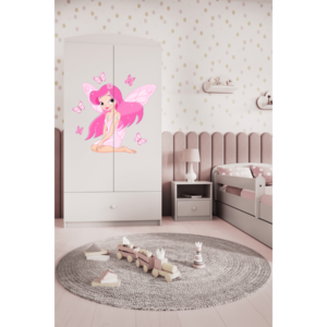 Kocot kids Dětská skříň Babydreams 90 cm víla s motýlky bílá