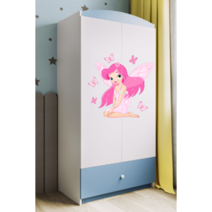 Kocot kids Dětská skříň Babydreams 90 cm víla s motýlky modrá