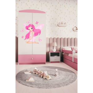Kocot kids Dětská skříň Babydreams 90 cm víla s motýlky růžová