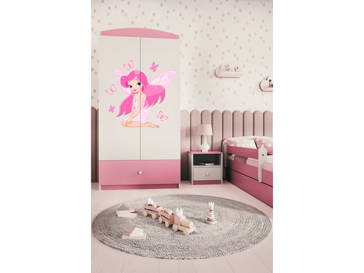 Kocot kids Dětská skříň Babydreams 90 cm víla s motýlky růžová