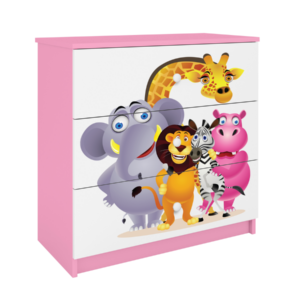 Kocot kids Komoda Babydreams 80 cm ZOO růžová