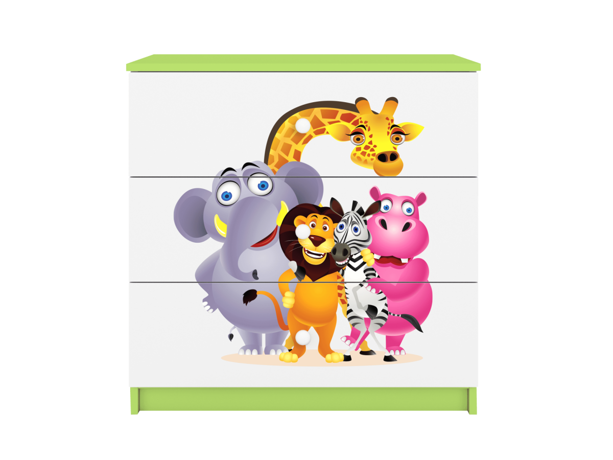 Kocot kids Komoda Babydreams 80 cm ZOO zelená - Obrázek 2