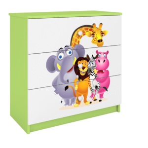 Kocot kids Komoda Babydreams 80 cm ZOO zelená