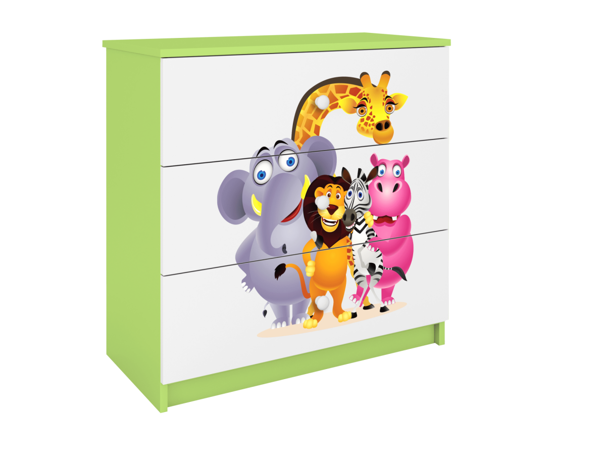 Kocot kids Komoda Babydreams 80 cm ZOO zelená