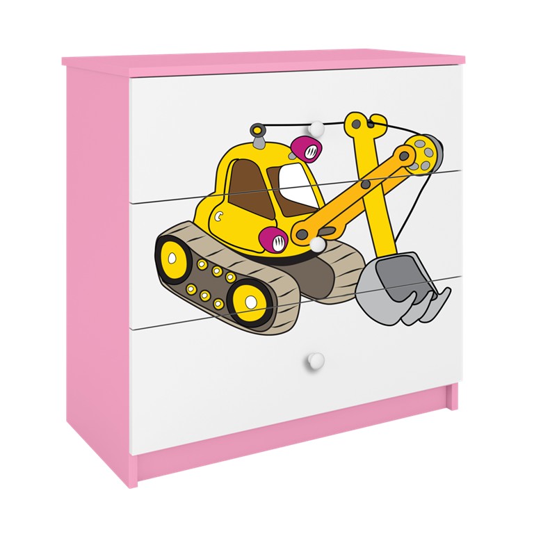 Kocot kids Komoda Babydreams 80 cm bagr růžová - Obrázek 2