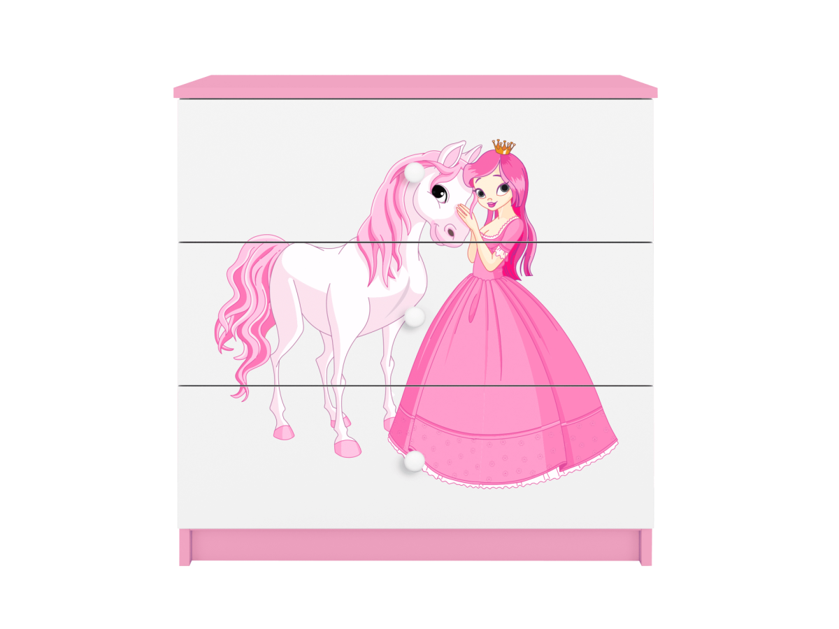Kocot kids Komoda Babydreams 80 cm princezna a poník růžová - Obrázek 2