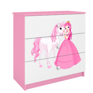 Kocot kids Komoda Babydreams 80 cm princezna a poník růžová