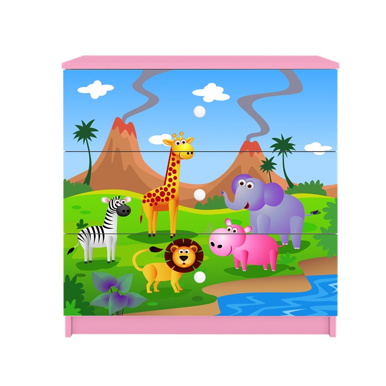 Kocot kids Komoda Babydreams 80 cm safari růžová