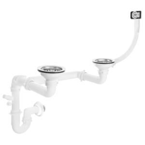 Kuchinox Sifon Space Saving pro 2 komorový nerezový nebo granitový dřez s přepadem - OKS_B24T