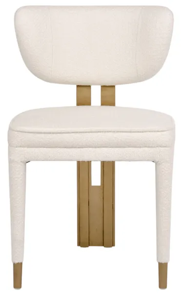 LivinHill Designová jídelní židle Modig M3-14 bouclé bílá/zlatá