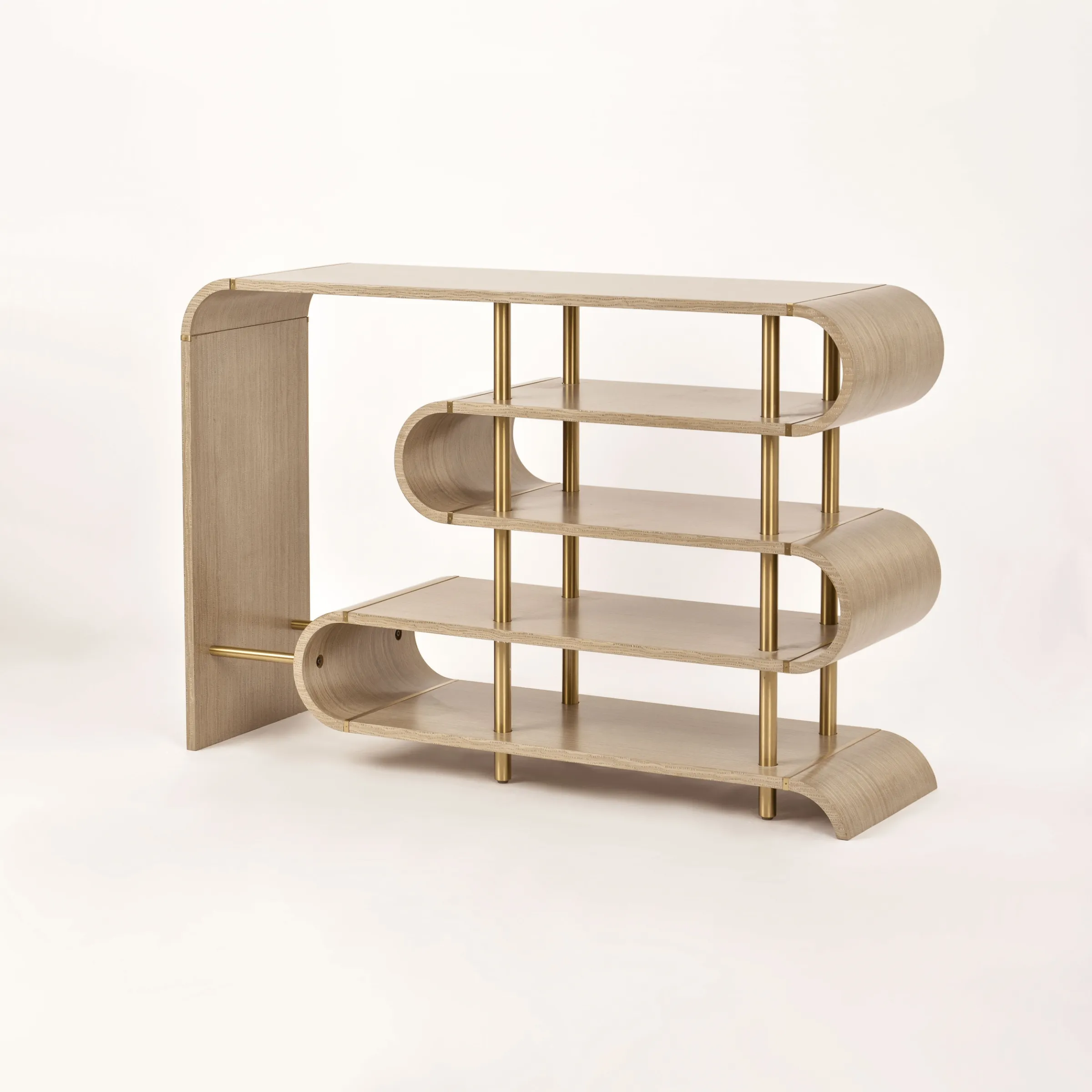 LivinHill Designový konzolový stolek Stilig ST962 122 cm hnědý/zlatý - Obrázek 2