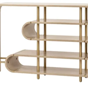 LivinHill Designový konzolový stolek Stilig ST962 122 cm hnědý/zlatý