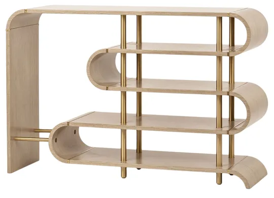 LivinHill Designový konzolový stolek Stilig ST962 122 cm hnědý/zlatý
