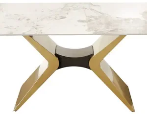 LivinHill Jídelní stůl Modig M40 180 cm zlatý/mramor