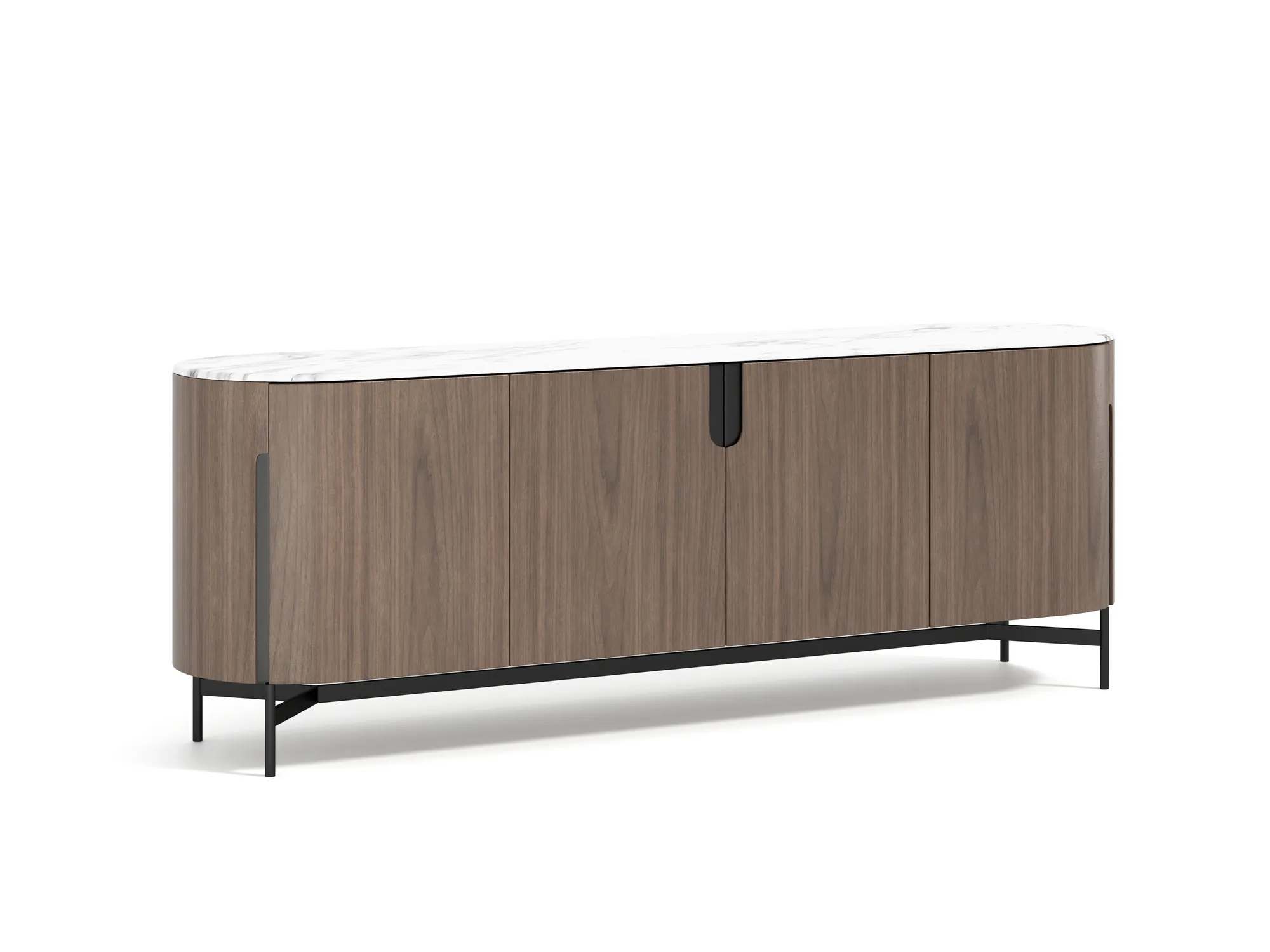 LivinHill Komoda Silario 220 cm ořech/mramor - Obrázek 2