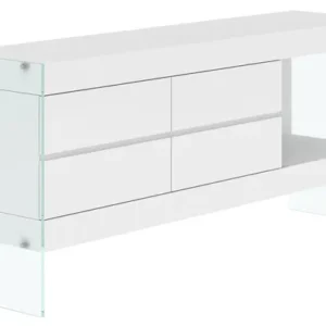 LivinHill Komoda Soho 184 cm bílá/čirá