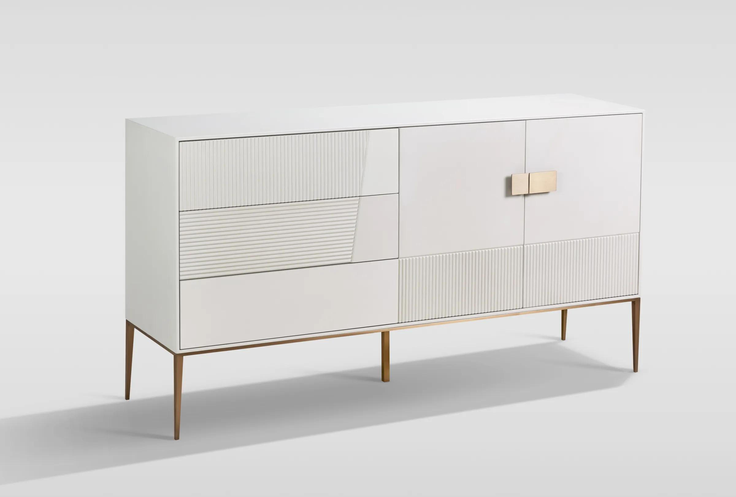 LivinHill Komoda Stilig ST102A 160 cm bílá/zlatá - Obrázek 2